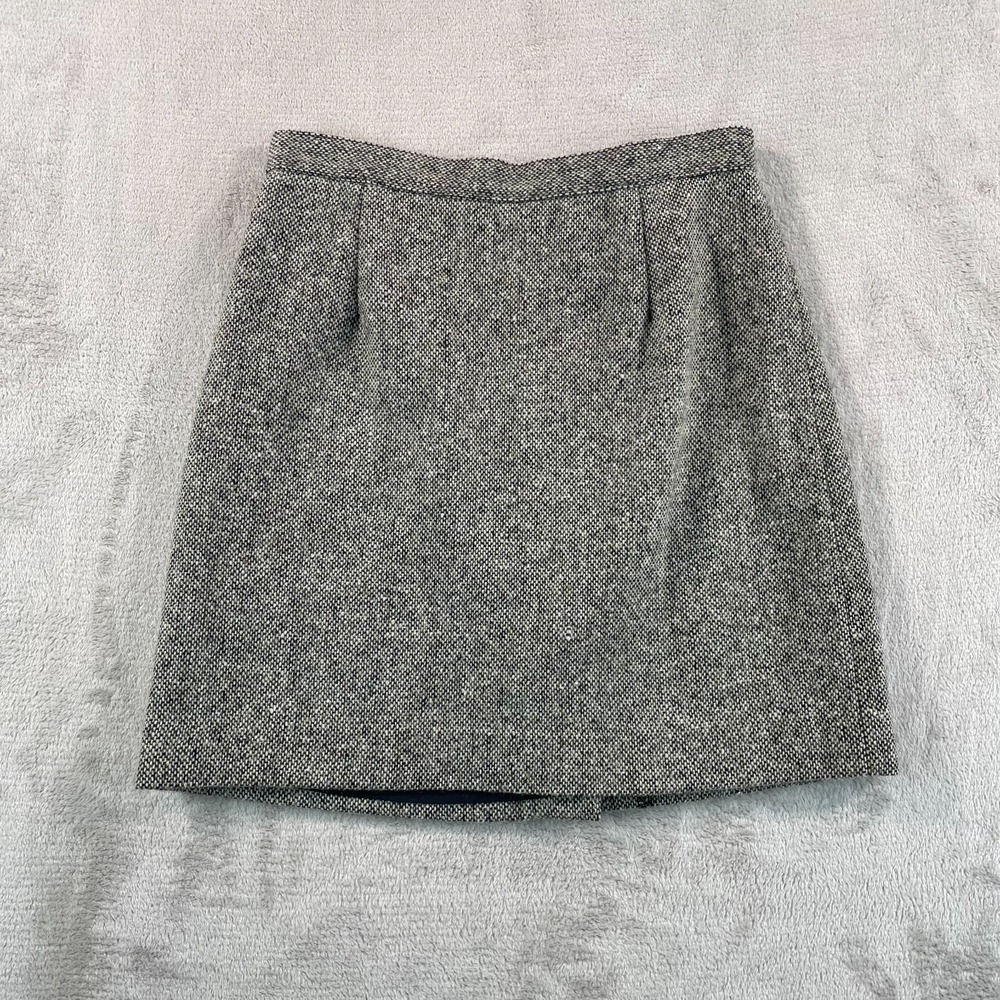 Vintage GAP Skirt & Jacket 2 Piece Set Women 4 Grey Wool Blend Pleated Tweed - Picture 9 of 16